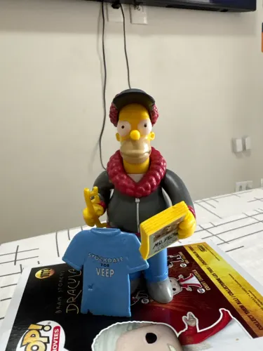 Action figure Simpsons da Playmates, Homer Mr Plow, em ótimo estado, importado