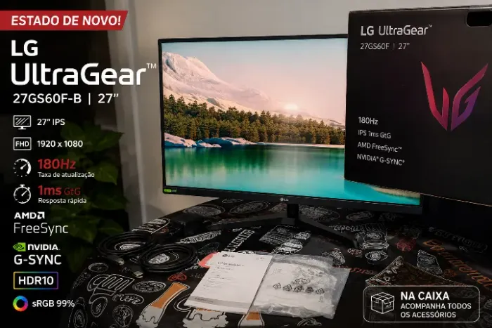 LG UltraGear 27" 180Hz IPS 1ms - 27GS60F-B