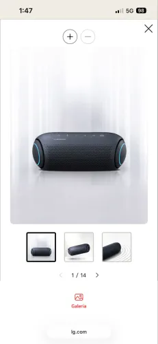 Caixa de Som Portátil LG Xboom Go PL5 Bluetooth Meridian Surround 18h De Bateria IPX5