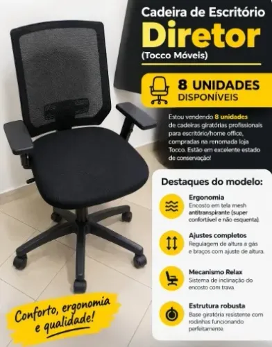 CADEIRAS DE ESCRITÓRIO - TOCCO