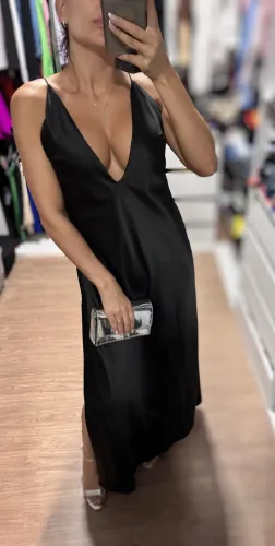 Vestido longo de cetim M