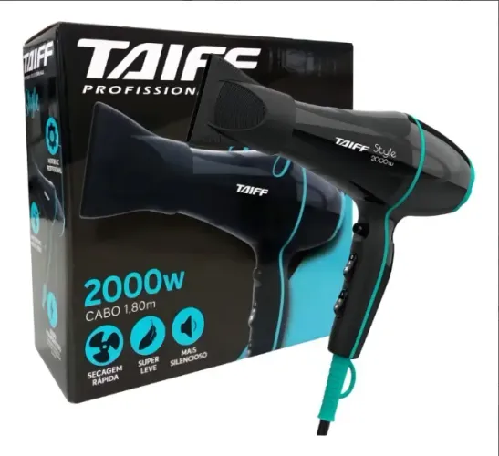 Secador Taiff Style 2000W Iônico Profissional Silencioso Preto - NOVO