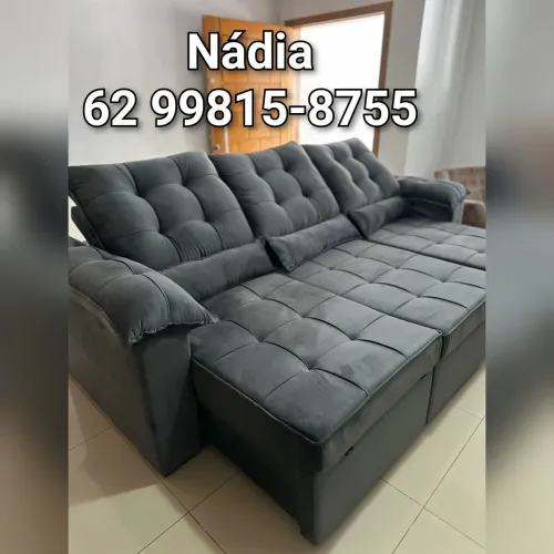 Sofá 3 Lugares Cinza Confortável e Elegante