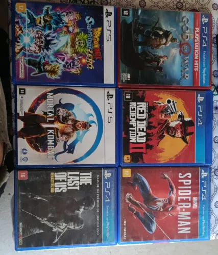 Lote 6 Jogos PS4 e PS5 Originais (Dragon Ball / MK1 / RDR2)