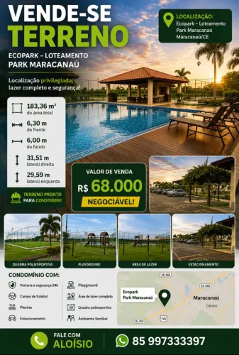 Oportunidade terreno no Eco Park