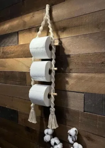 Suporte multiuso em arte macrame