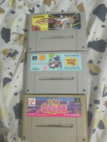 3 jogos de super famicom original