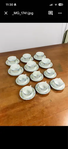 Conjunto Xícaras Porcelana Schmidt com Pires - Café e Chá