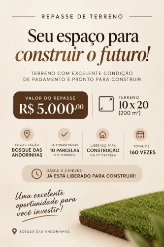 REPASSE DE TERRENO SÃO GONÇALO DO AMARANTE