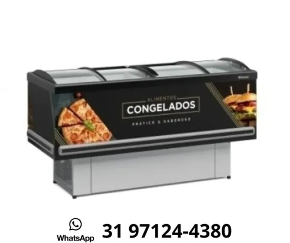 Ilha de Congelados Vidro Curvo Gelopar 2m