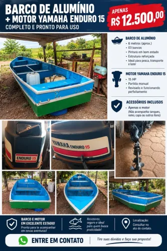 ? Barco de Alumínio + Motor Yamaha Enduro 15 HP