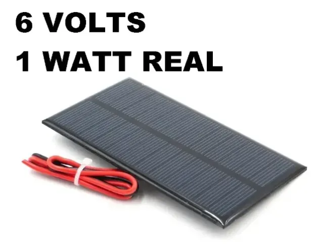 4x Paineis de Placa Com Fio Solar 6v 1w 200ma 110x60mm Mini