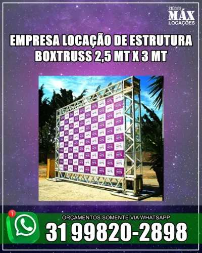 Empresa de locação de estrutura box trus para publicidade