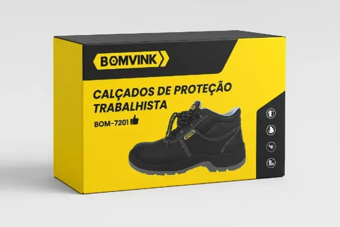 bota segurança bico aço tenis sapato botina bomvink original bom-7202
