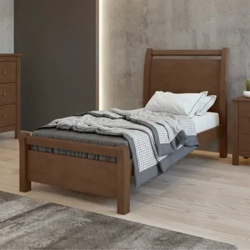 Cama Solteiro Reali MDF Para Quarto Moderno