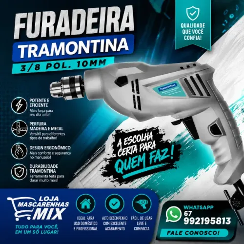 Furadeira Reversível Parafusadeira Profissional 1/2 polegada 550W. Cod:029