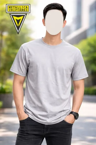 Camisa de algodão Cinza prata