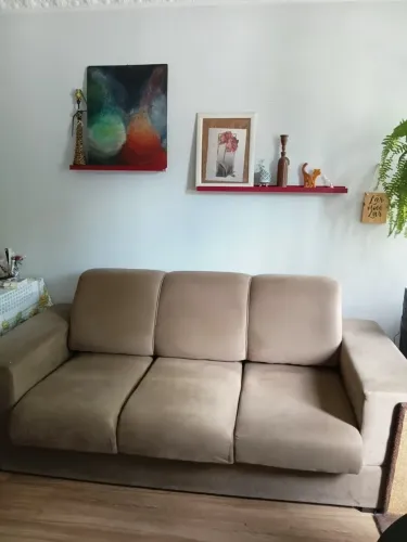 Sofá marrom boucle