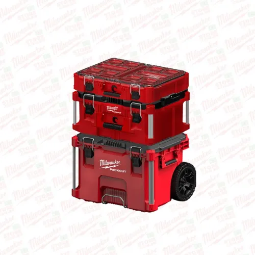 Kit Caixa de Ferramentas Milwaukee Packout com Rodas e Caixa Grande