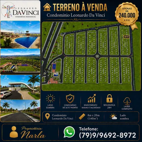 Terreno à venda no Condomínio Leonardo DaVinci