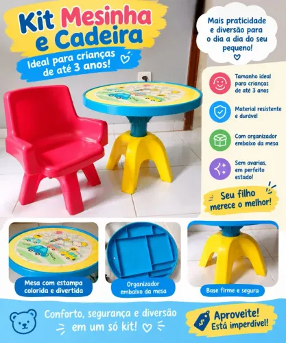 Mesinha e cadeira infantil