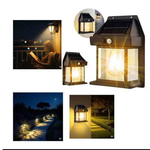 Luminária Solar Arandela Jardim  Led Com Sensor De Movimento