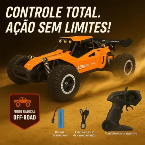 Carrinho RC Off Road Controle Remoto Com Luz Dianteira Entregamos