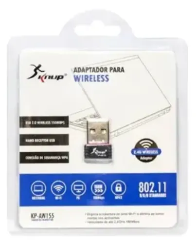 Adaptador Wireless Usb 2.0 150 Mps Velocidade 2,4ghz - Knup