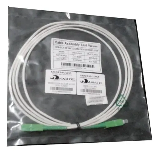 Patch Cord original antichama homologado Cabo Sc apc fibra óptica 2m Internet e cftv 