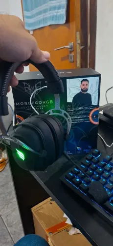 Headset Gamer Wireless Fallen Morcego RGB, 2,4 GHz, Bluetooth 5.2 - Leia a Descrição