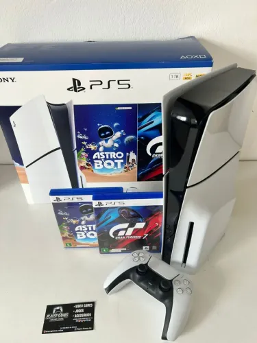 Playstation 5 Slim 1Tb Com Leitor de Discos + 2 Jogos (Aceito Cartão)