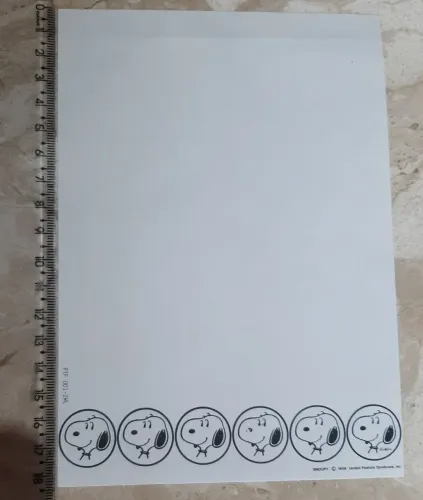 Papel de carta Snoopy, tamanho médio, usado em excelente estado