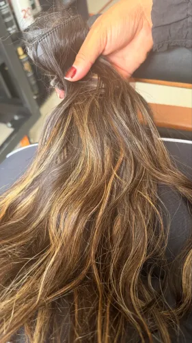 Cabelo indiano - Morena iluminada 6 telas adesivas