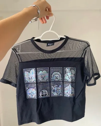 cropped bt21 (bts) c&a original preta tamanho 14