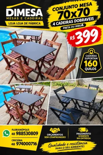 Vendo conjunto de mesas e cadeiras A pronta entrega. Pagamento somente na entrega