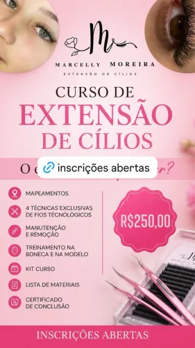Curso lash iniciante R$250,00