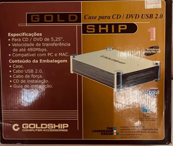 Case para cd, dvd, usb 2.0