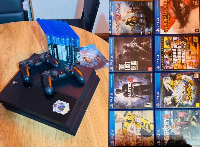 PS4 FAT + 2 CONTROLE + JOGOS