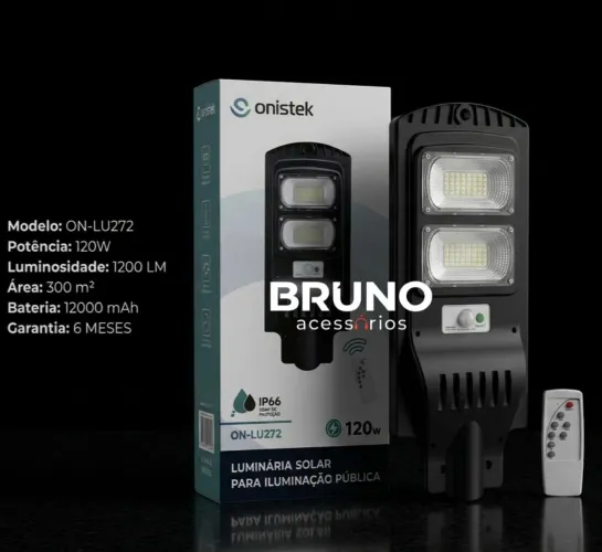 Luminária solar onistek com controle remoto