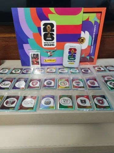 Álbum completo capa dura colorido para colar + box exclusivo + brinde copa do mundo 2026