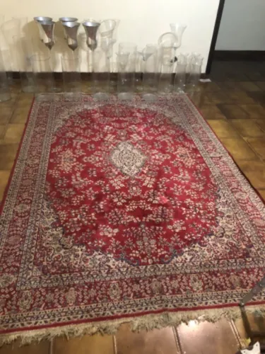 Tapete grande vintage persa vermelho-decoração