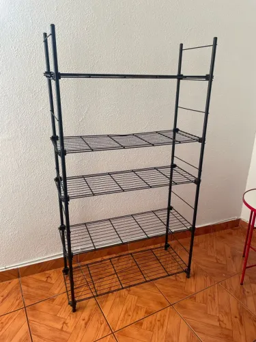 Estante Estilo Industrial 5 Prateleiras Preta microtextura com preto