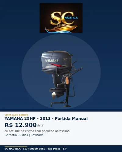 Motor de Popa 25HP Yamaha 2013