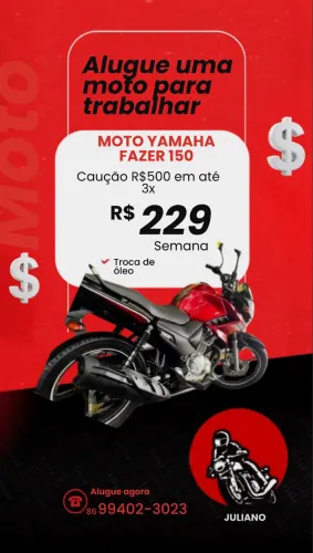 MOTO PARA ALUGUEL - ABAIXO DO PREÇO
