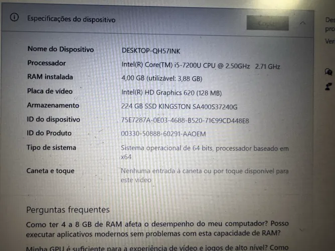 Notebook Lenovo I5 top