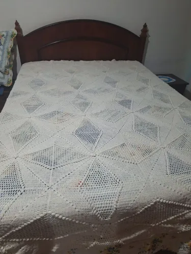Colcha casal croche feito a mão