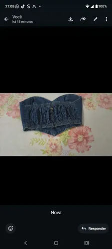 Cropped jeans novo tamanho G