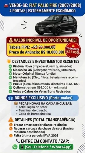 Fiat Palio 1.0/ Trofeo 1.0 Fire/ Fire Flex 4P 2008