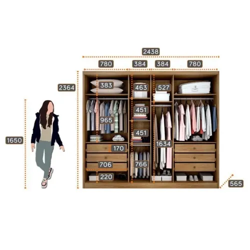 Guarda roupa 6 portas