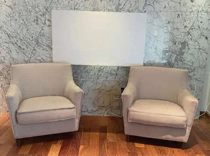 Dupla de poltronas Artefato revestimento Lona cinza